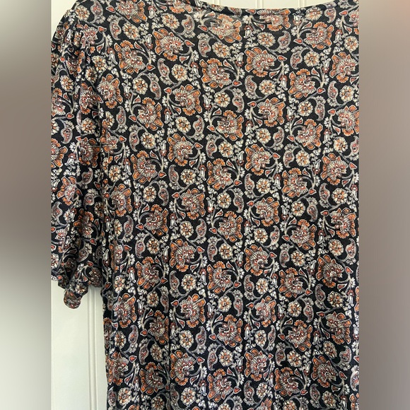 Boden Tie Front Midi Dress Short Sleeve Black Floral Paisley All Over Print 20R - Picture 13 of 14